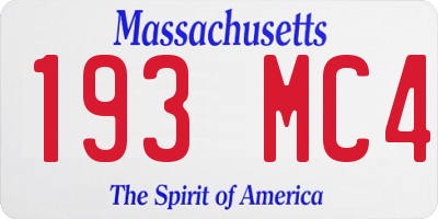 MA license plate 193MC4