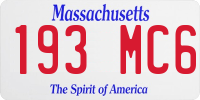 MA license plate 193MC6