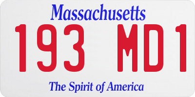 MA license plate 193MD1