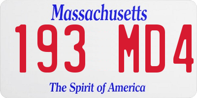 MA license plate 193MD4