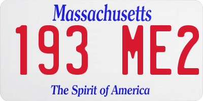 MA license plate 193ME2