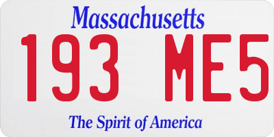 MA license plate 193ME5