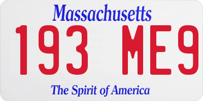 MA license plate 193ME9