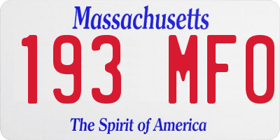 MA license plate 193MF0