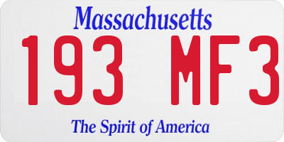MA license plate 193MF3