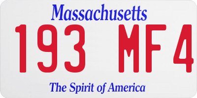 MA license plate 193MF4