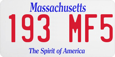 MA license plate 193MF5