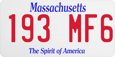 MA license plate 193MF6