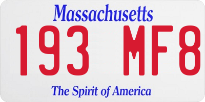 MA license plate 193MF8