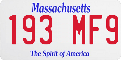 MA license plate 193MF9