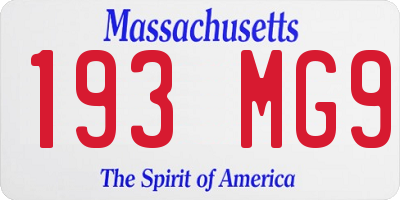 MA license plate 193MG9