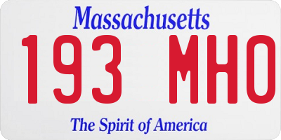 MA license plate 193MH0