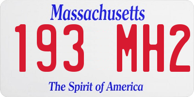 MA license plate 193MH2