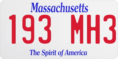 MA license plate 193MH3
