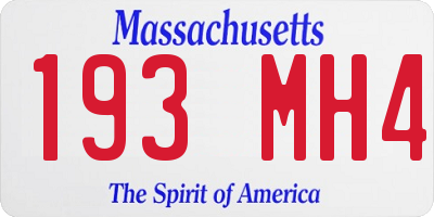 MA license plate 193MH4