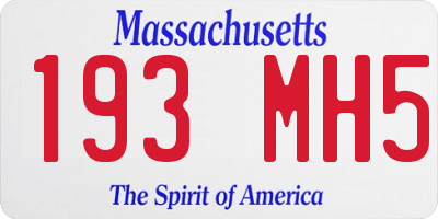 MA license plate 193MH5