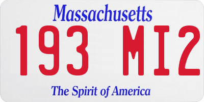 MA license plate 193MI2