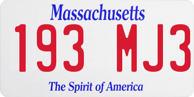 MA license plate 193MJ3