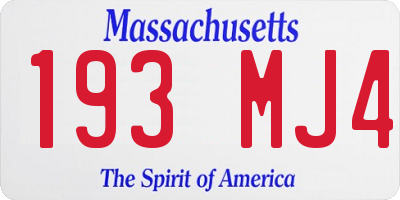 MA license plate 193MJ4