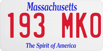 MA license plate 193MK0