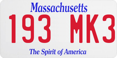 MA license plate 193MK3