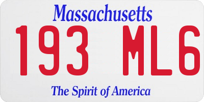 MA license plate 193ML6