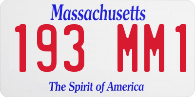 MA license plate 193MM1
