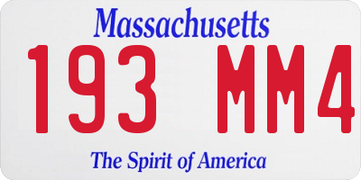 MA license plate 193MM4