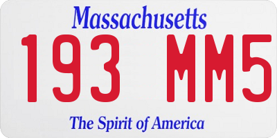 MA license plate 193MM5