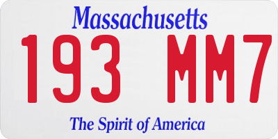 MA license plate 193MM7