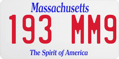 MA license plate 193MM9