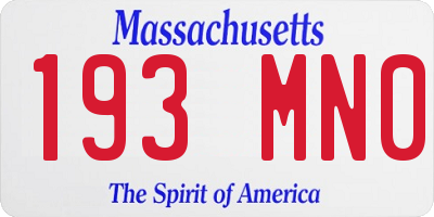 MA license plate 193MN0