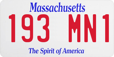 MA license plate 193MN1