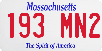 MA license plate 193MN2