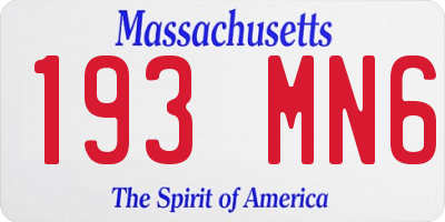 MA license plate 193MN6