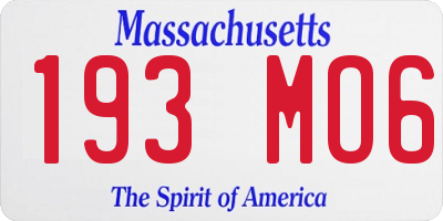 MA license plate 193MO6