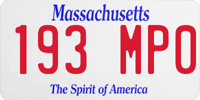 MA license plate 193MP0