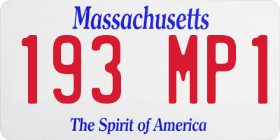 MA license plate 193MP1