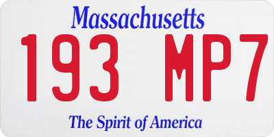 MA license plate 193MP7