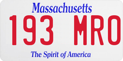 MA license plate 193MR0