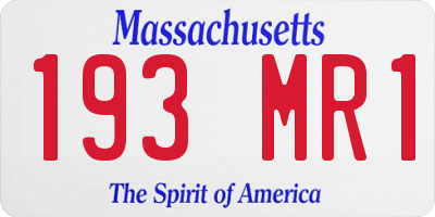 MA license plate 193MR1