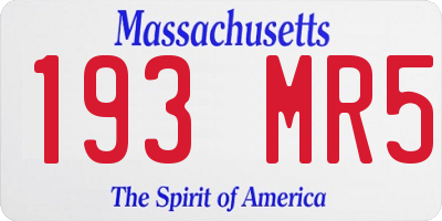 MA license plate 193MR5