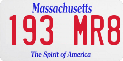 MA license plate 193MR8