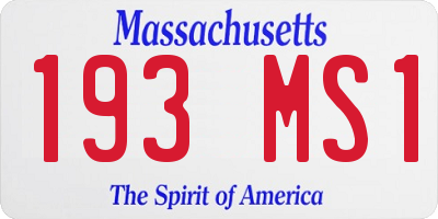 MA license plate 193MS1
