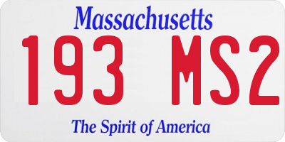 MA license plate 193MS2