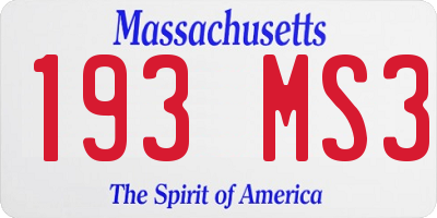 MA license plate 193MS3