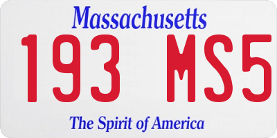 MA license plate 193MS5
