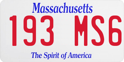 MA license plate 193MS6