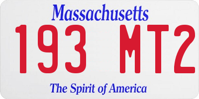 MA license plate 193MT2