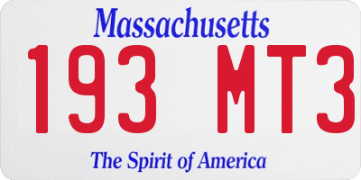 MA license plate 193MT3